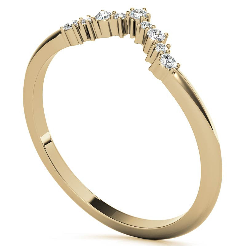 0.11 ctw Round Curved Stackable Band