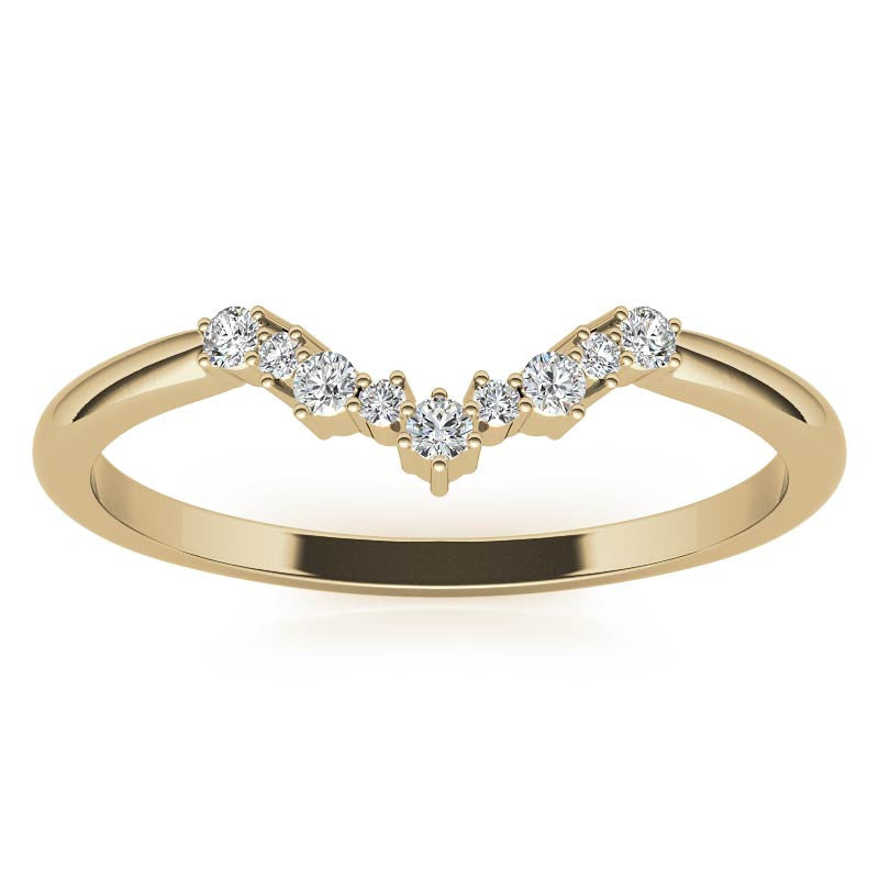 0.11 ctw Round Curved Stackable Band