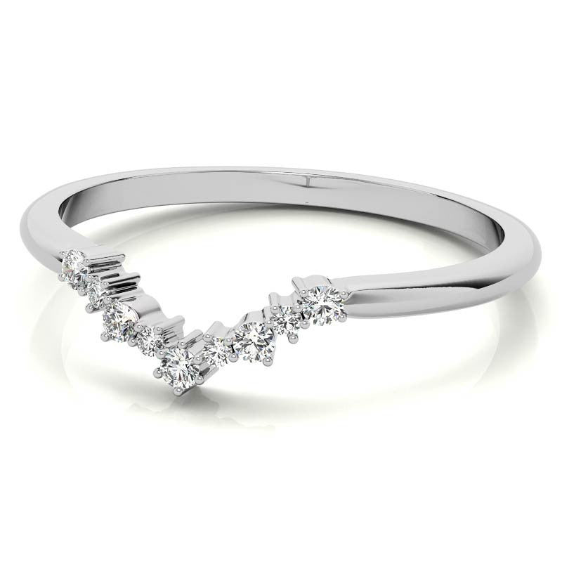 0.11 ctw Round Curved Stackable Band