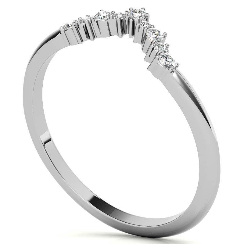 0.11 ctw Round Curved Stackable Band