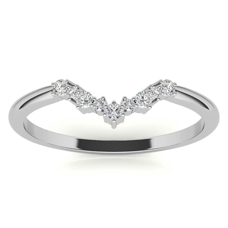 0.11 ctw Round Curved Stackable Band