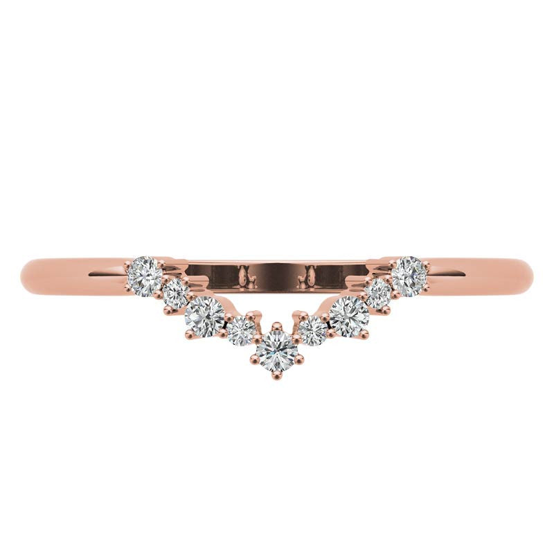 0.11 ctw Round Curved Stackable Band