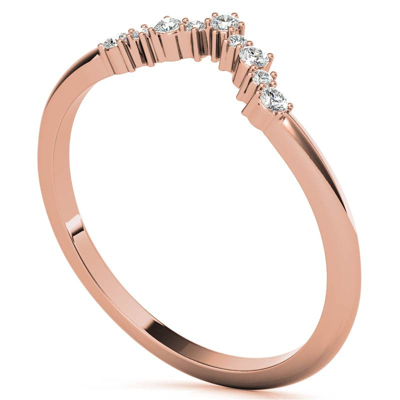 0.11 ctw Round Curved Stackable Band