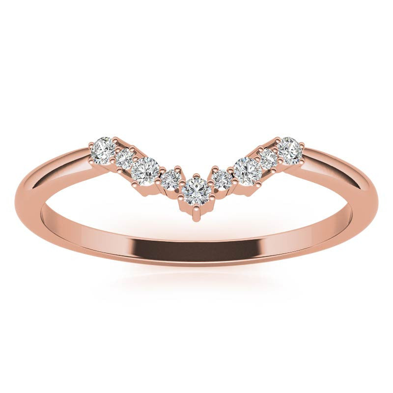 0.11 ctw Round Curved Stackable Band