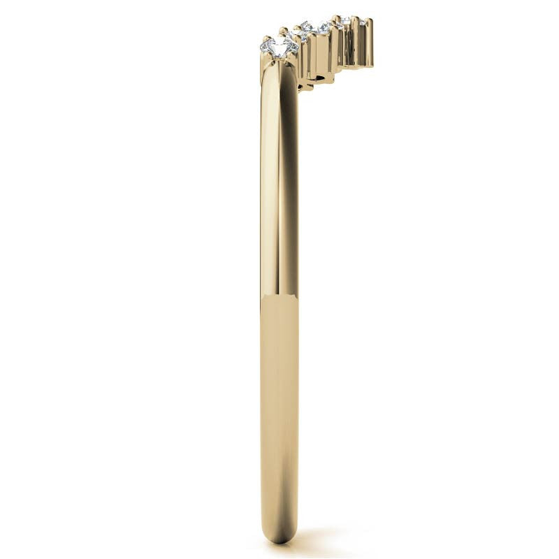 0.11 ctw Round Curved Stackable Band