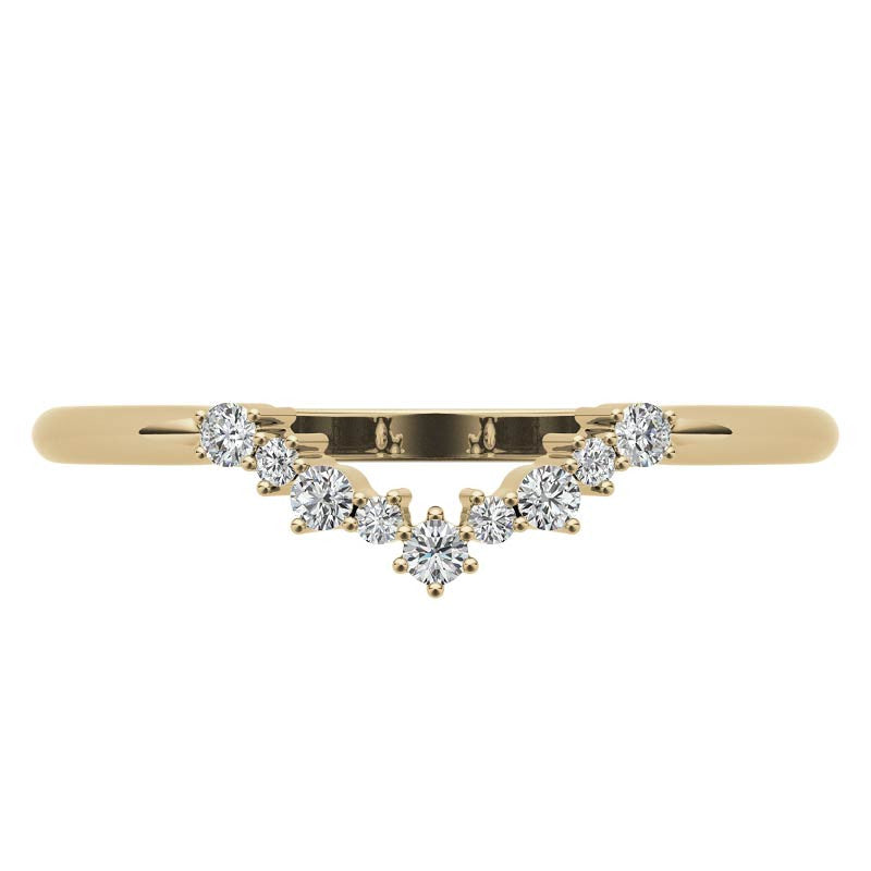 0.11 ctw Round Curved Stackable Band