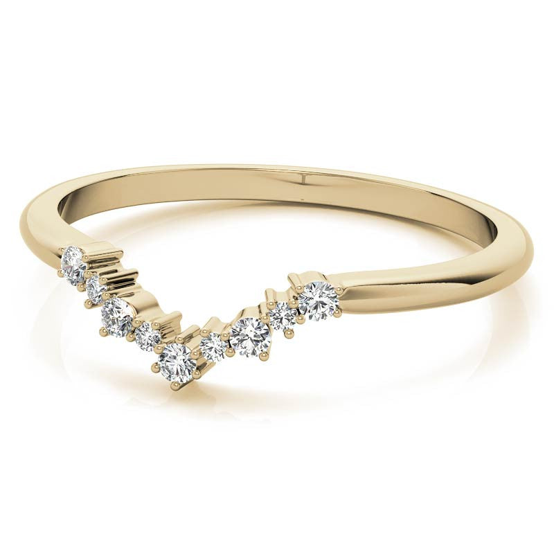 0.11 ctw Round Curved Stackable Band
