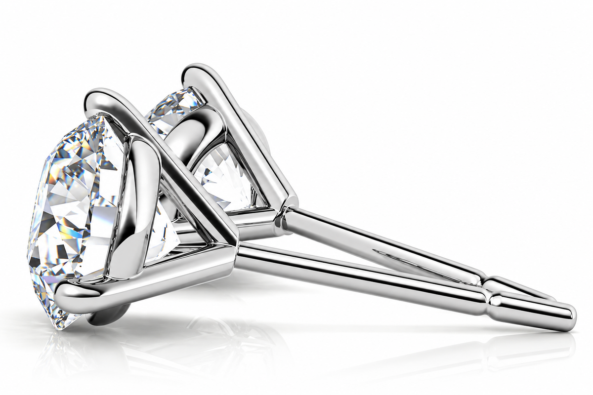 Round 3-Prong Martini Lab-Grown Diamond Stud Earrings