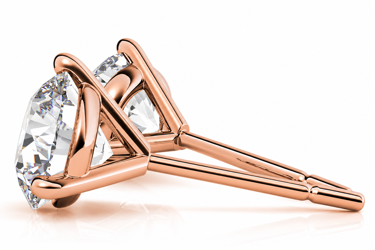 Round 3-Prong Martini Lab-Grown Diamond Stud Earrings