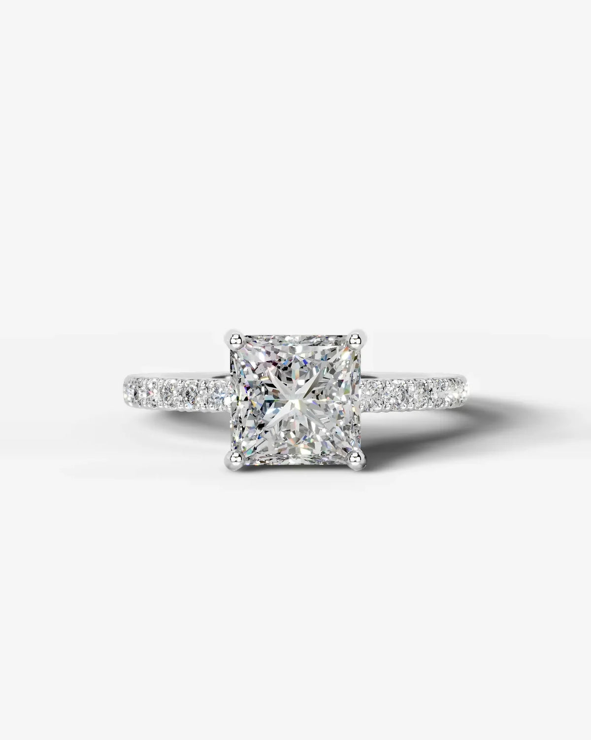 Princess Cut Lab Grown Diamond Accented Ring