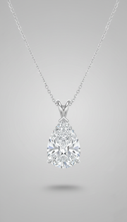 Platinum Pear-Cut Diamond Pendant Necklace