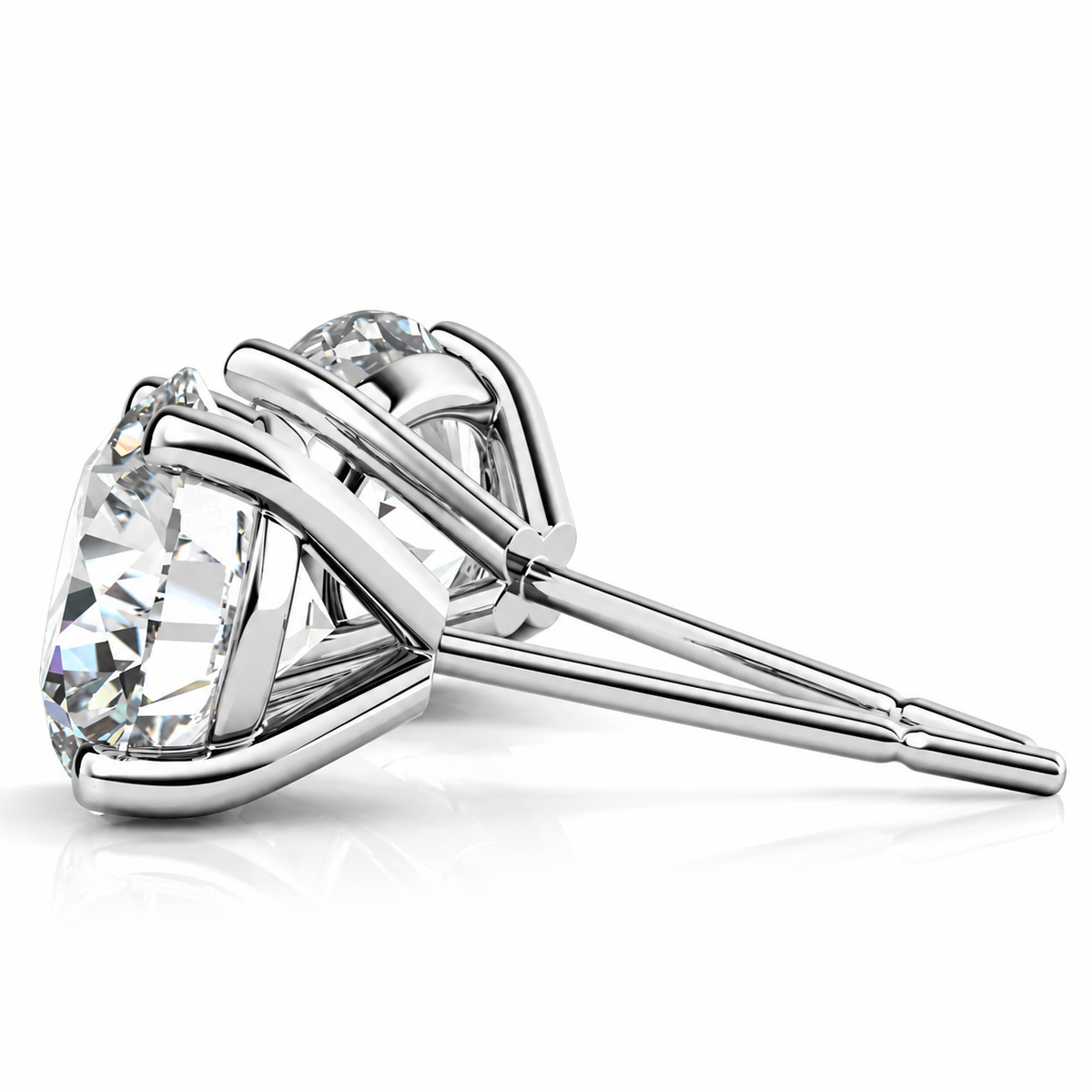 Round 4-Prong Martini Lab-Grown Diamond Stud Earrings