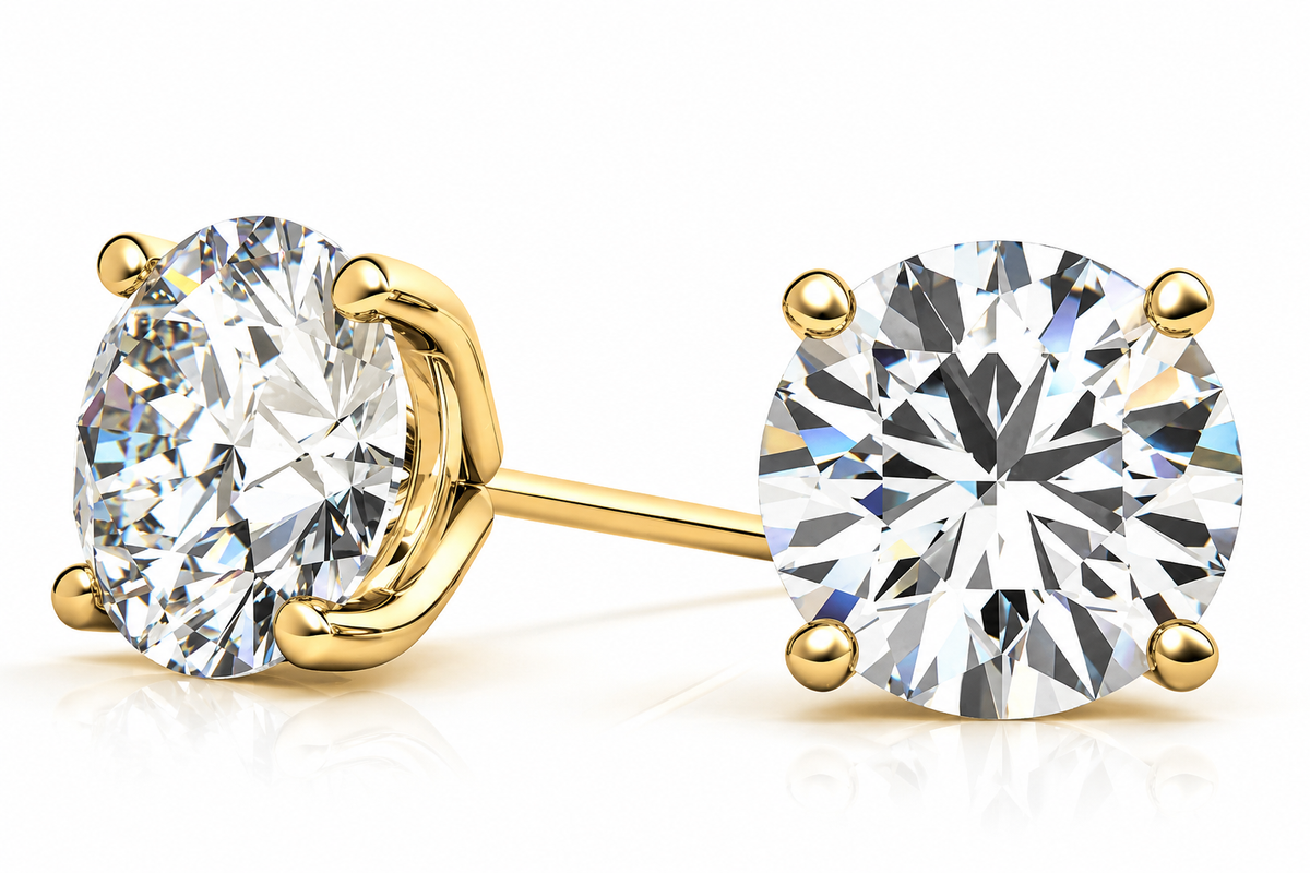 Round 4-Prong Martini Lab-Grown Diamond Stud Earrings
