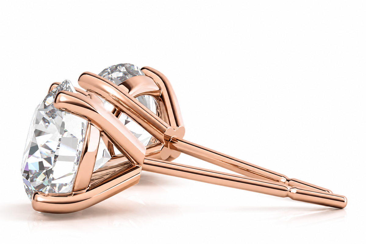 Round 4-Prong Martini Lab-Grown Diamond Stud Earrings