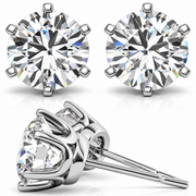 Round 6-Prong Crown Lab-Grown Diamond Stud Earrings