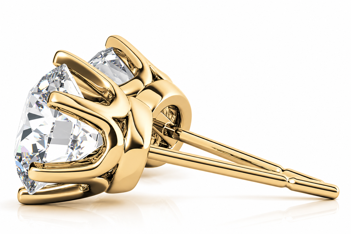 Round 6-Prong Crown Lab-Grown Diamond Stud Earrings