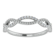Infinity Style Beaded Stackable Wedding Band