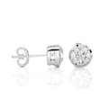 Round Lab Diamond Bezel Set Stud Earrings