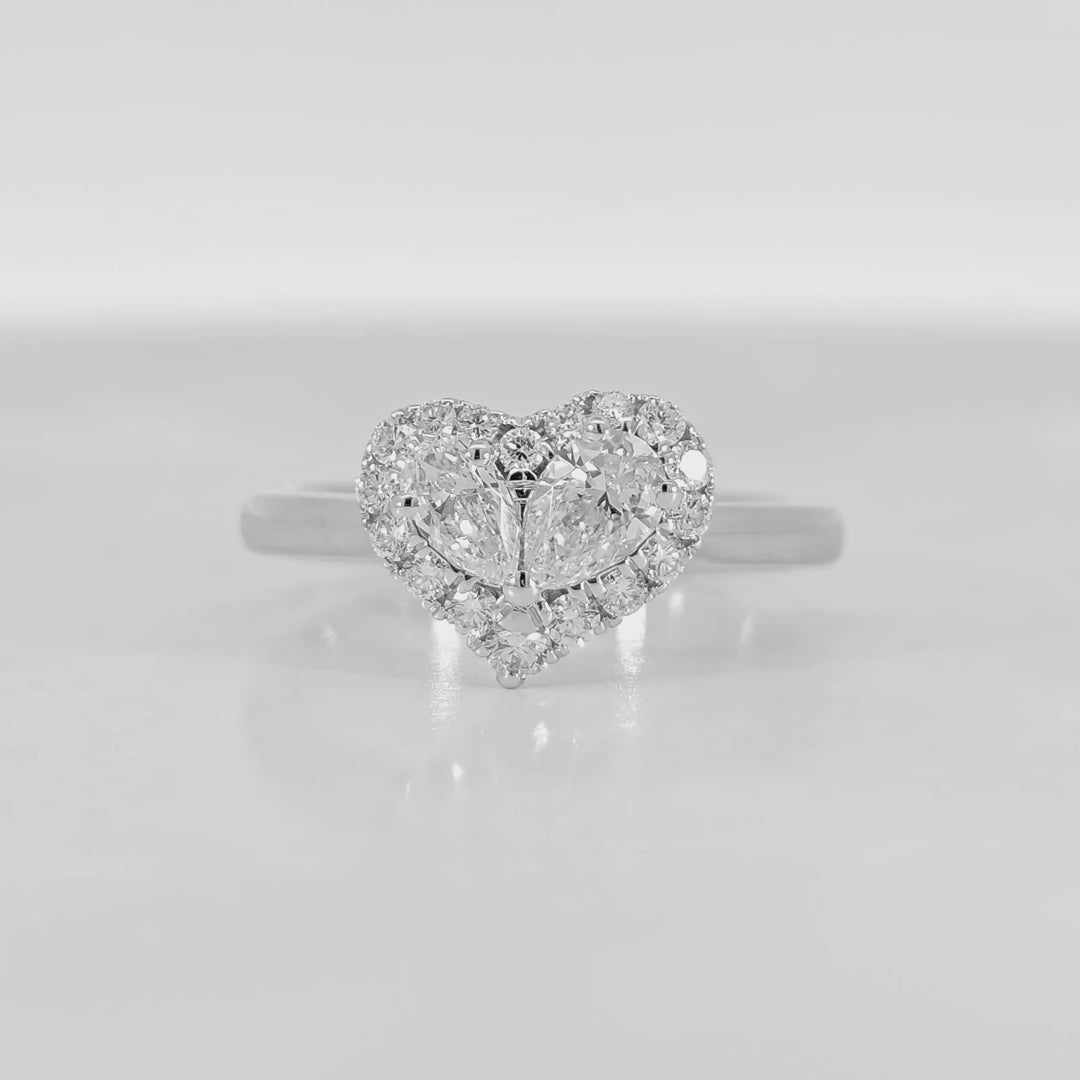 Load video: Heart Shape Lab Diamond Ring