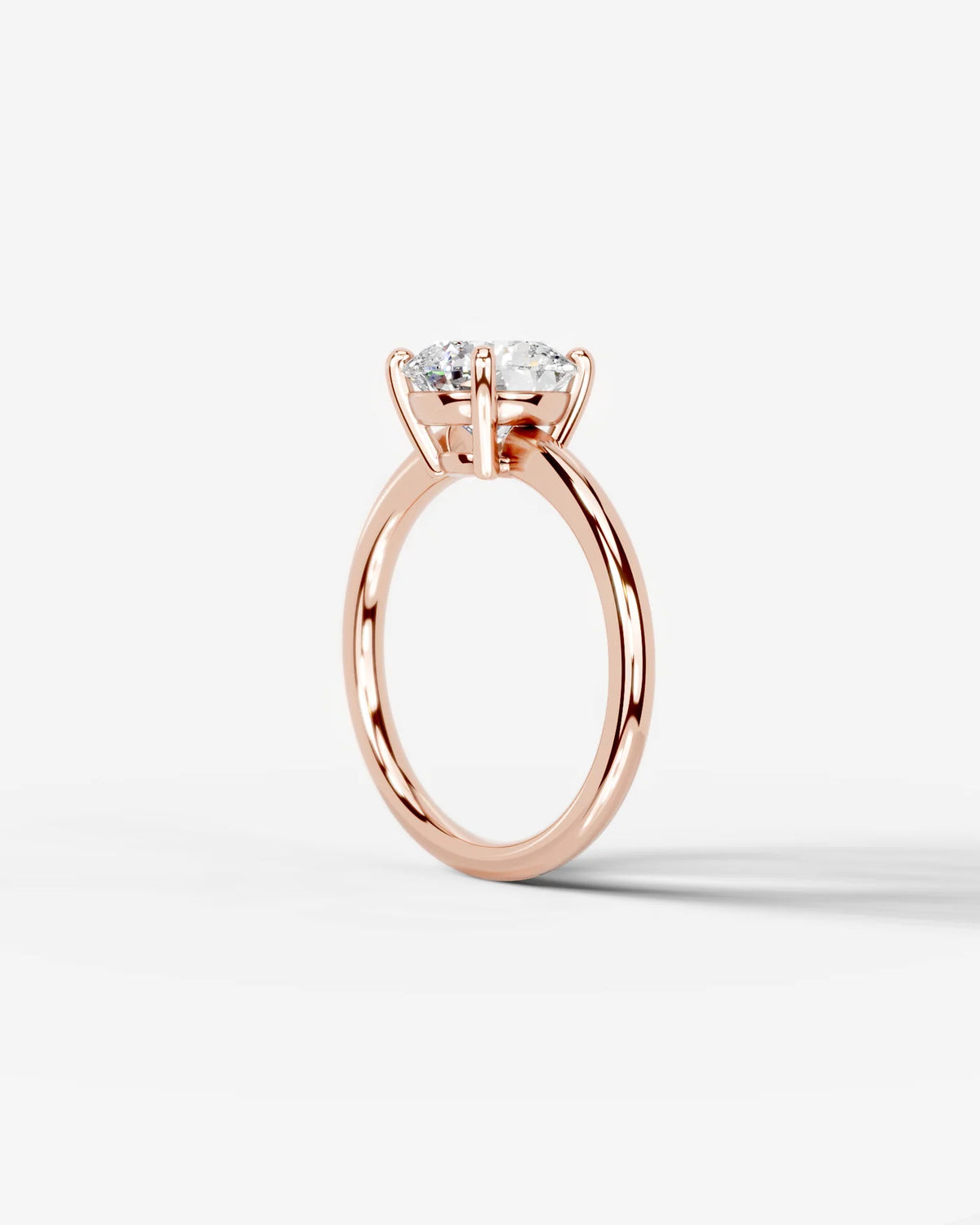 Round Four-Prong Solitaire Lab Diamond Ring