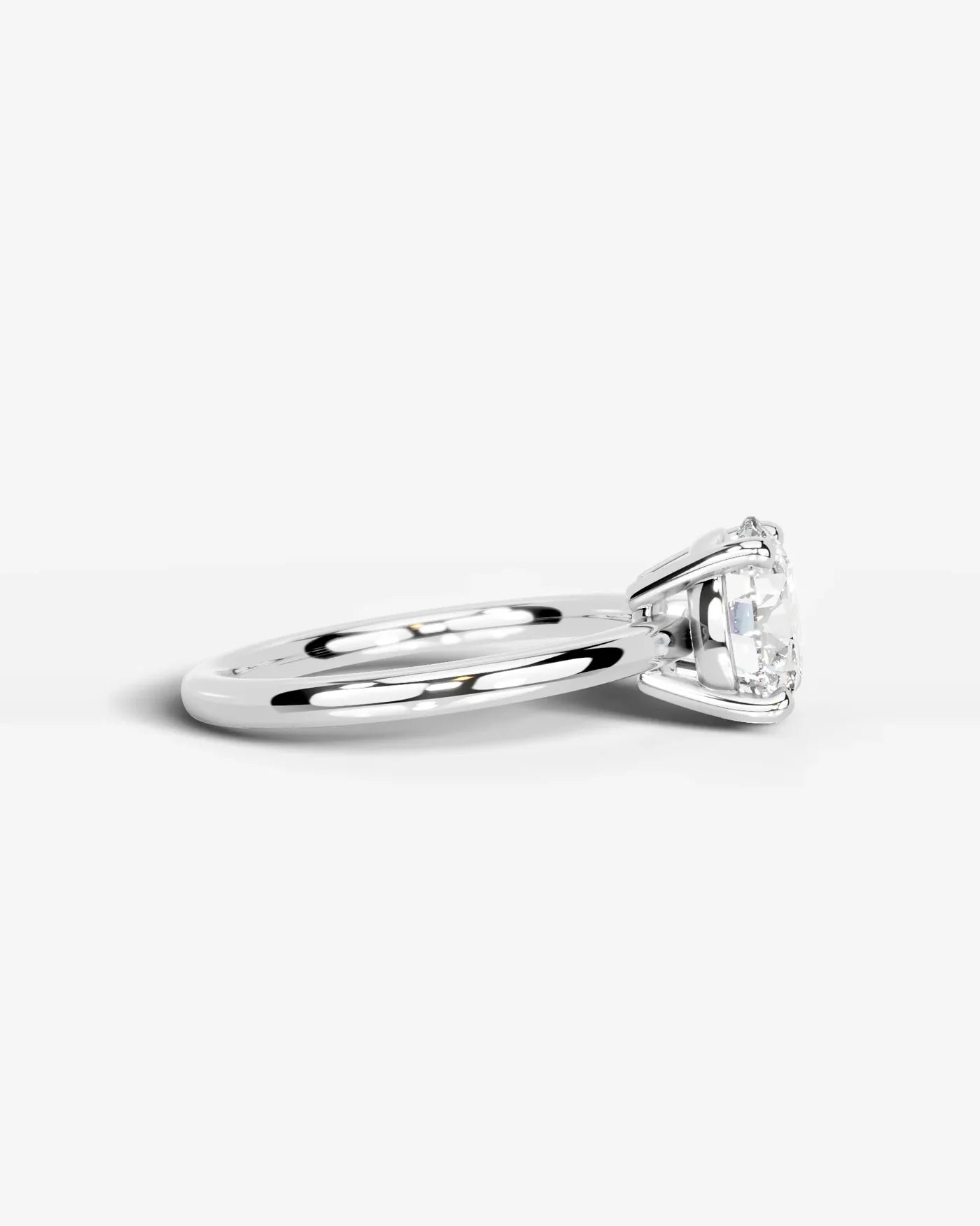 Round Four-Prong Solitaire Lab Diamond Ring