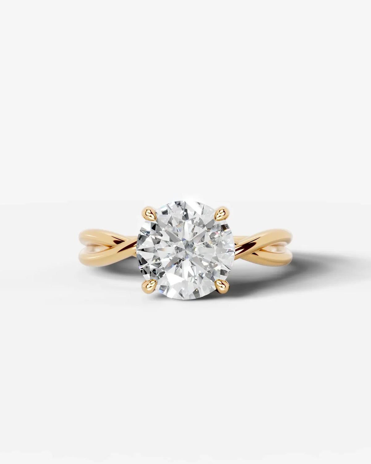 Round Lab Diamond Twist Band Ring