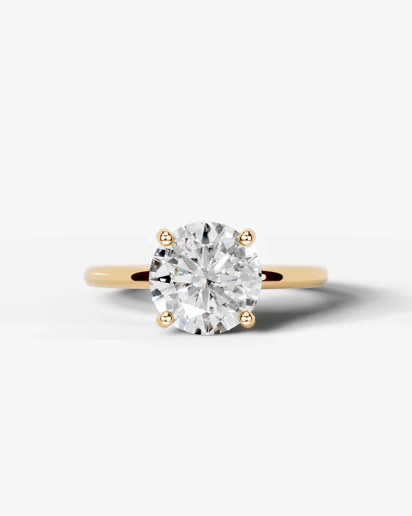 Round Four-Prong Solitaire Lab Diamond Ring