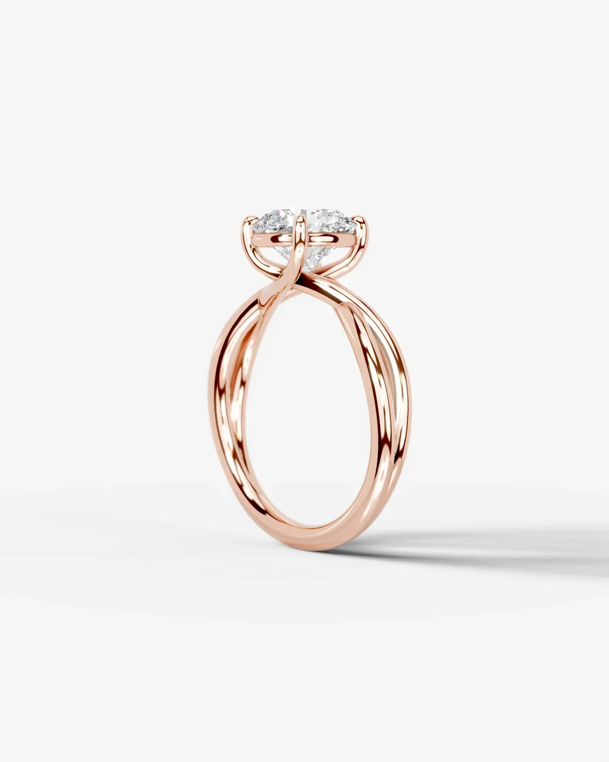 Round Lab Diamond Twist Band Ring