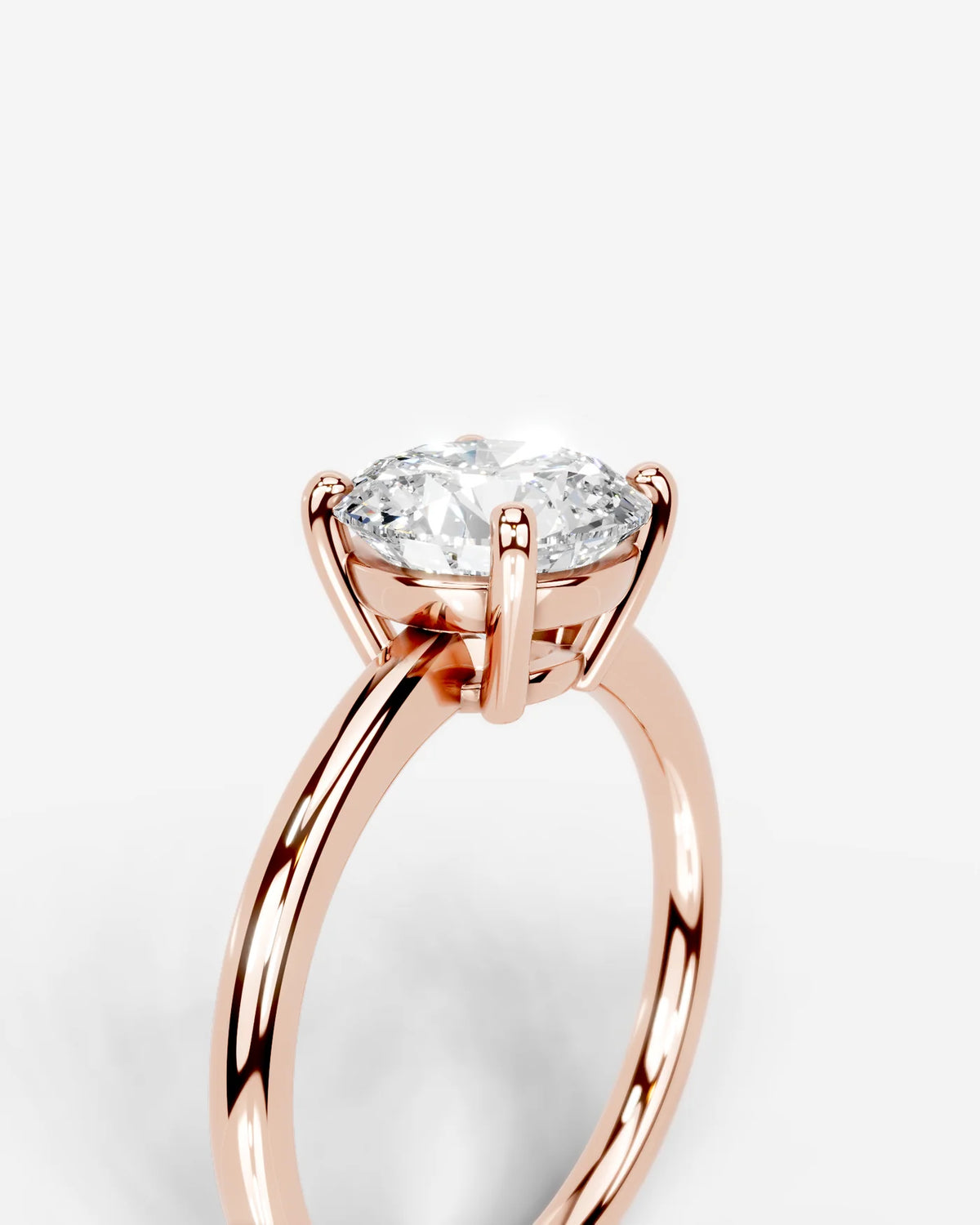 Round Four-Prong Solitaire Lab Diamond Ring