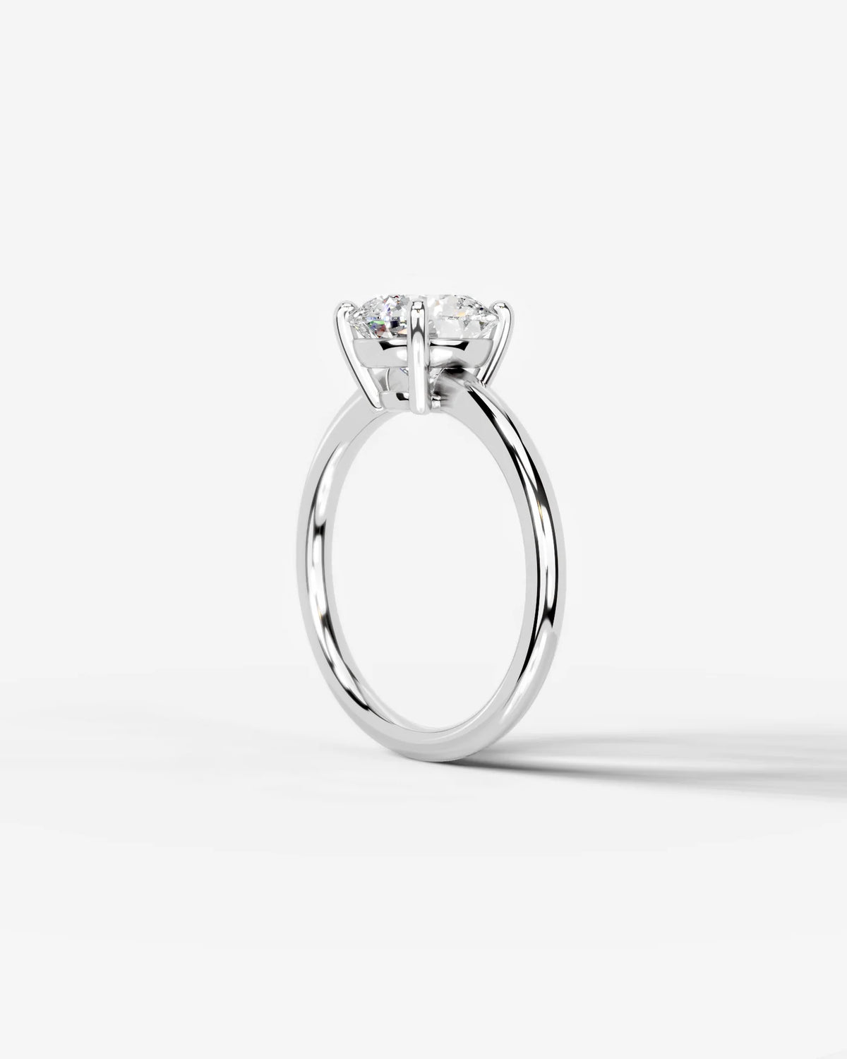 Round Four-Prong Solitaire Lab Diamond Ring
