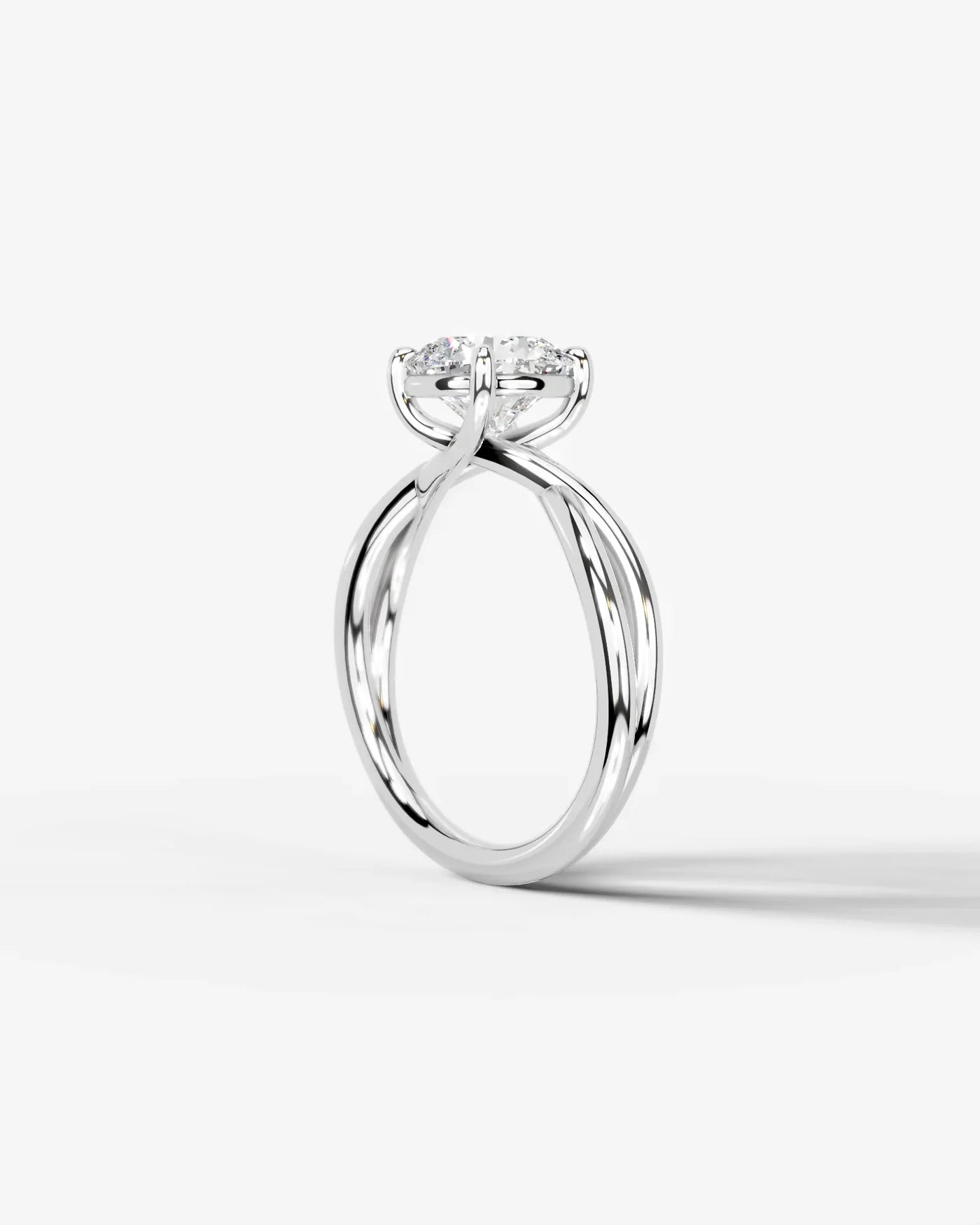 Round Lab Diamond Twist Band Ring