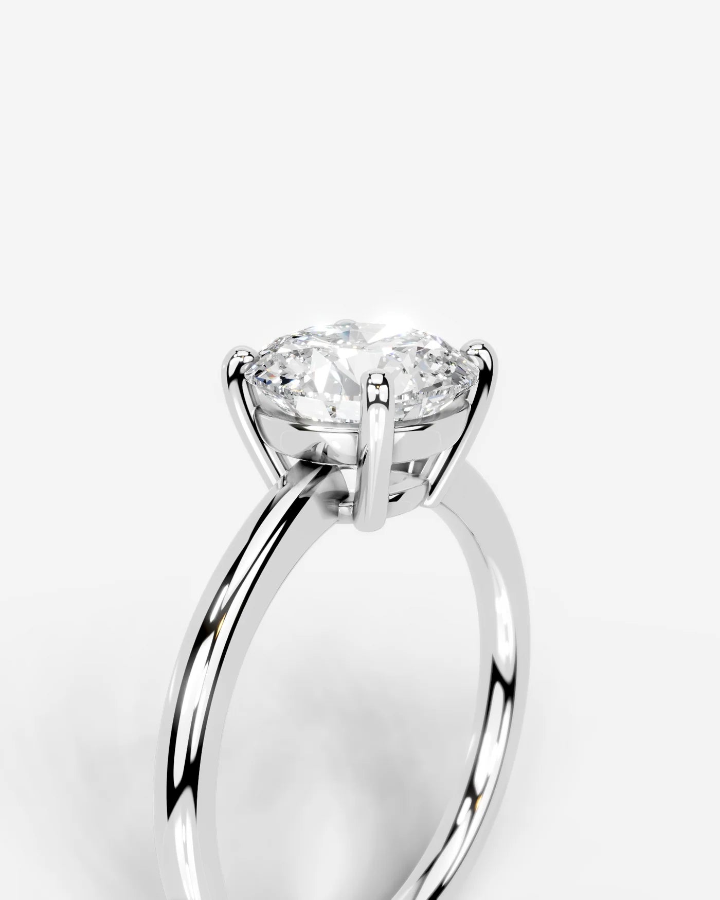 Round Four-Prong Solitaire Lab Diamond Ring