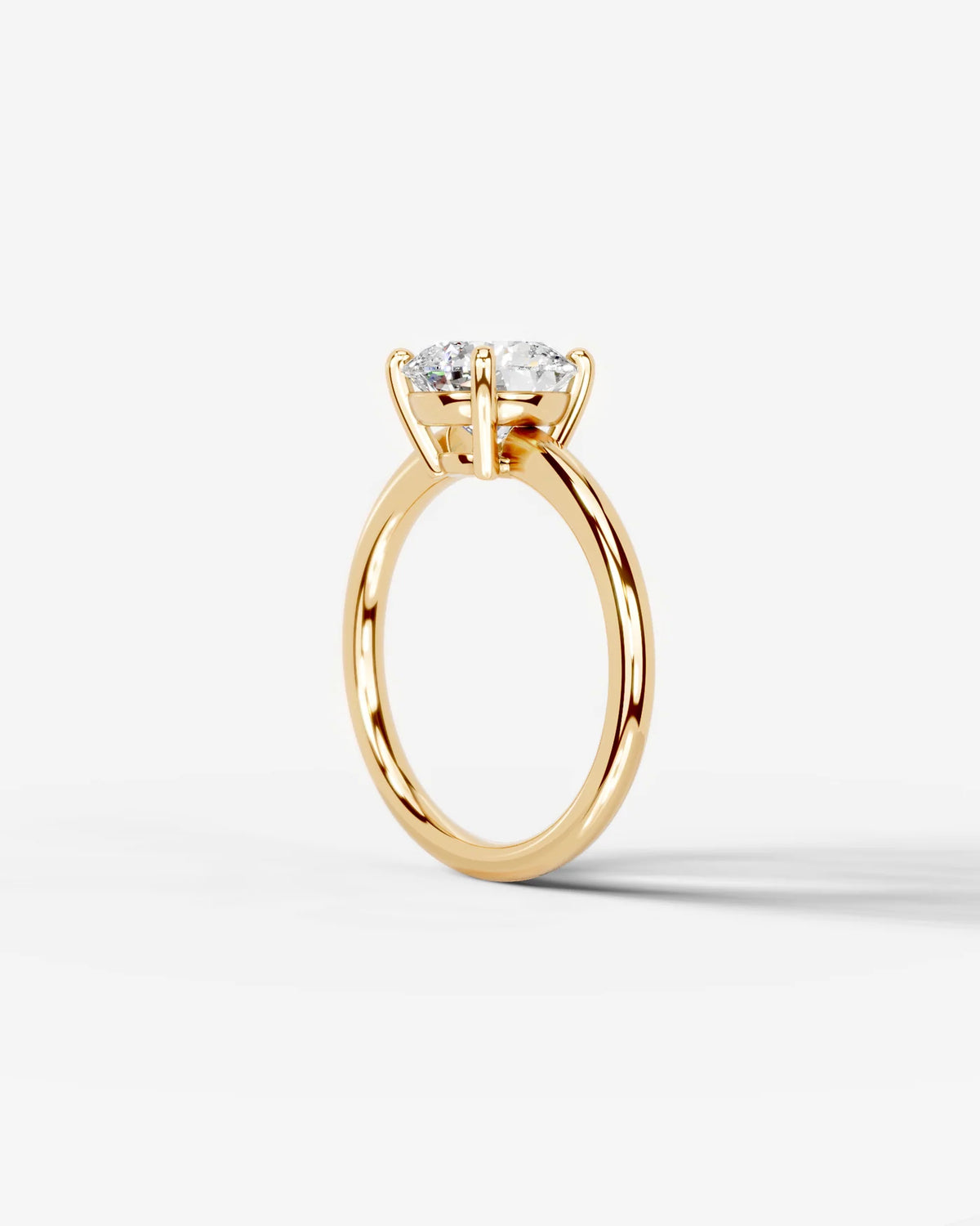Round Four-Prong Solitaire Lab Diamond Ring