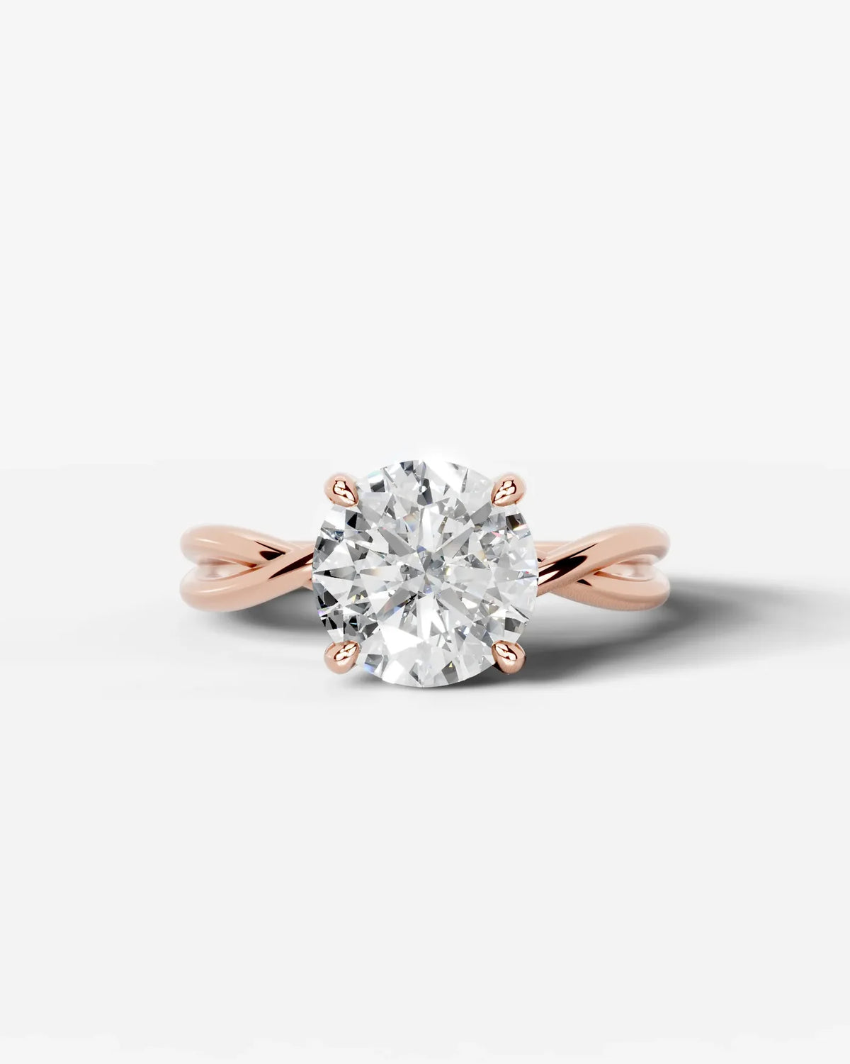 Round Lab Diamond Twist Band Ring