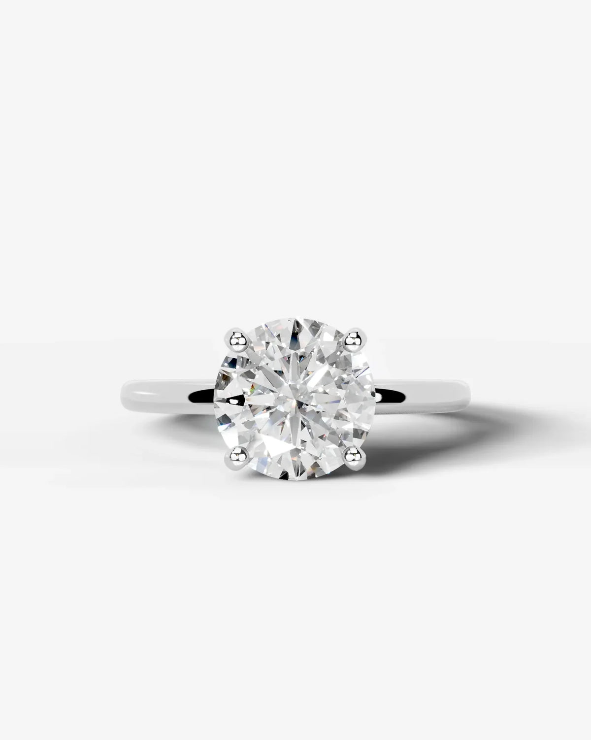 Round Four-Prong Solitaire Lab Diamond Ring