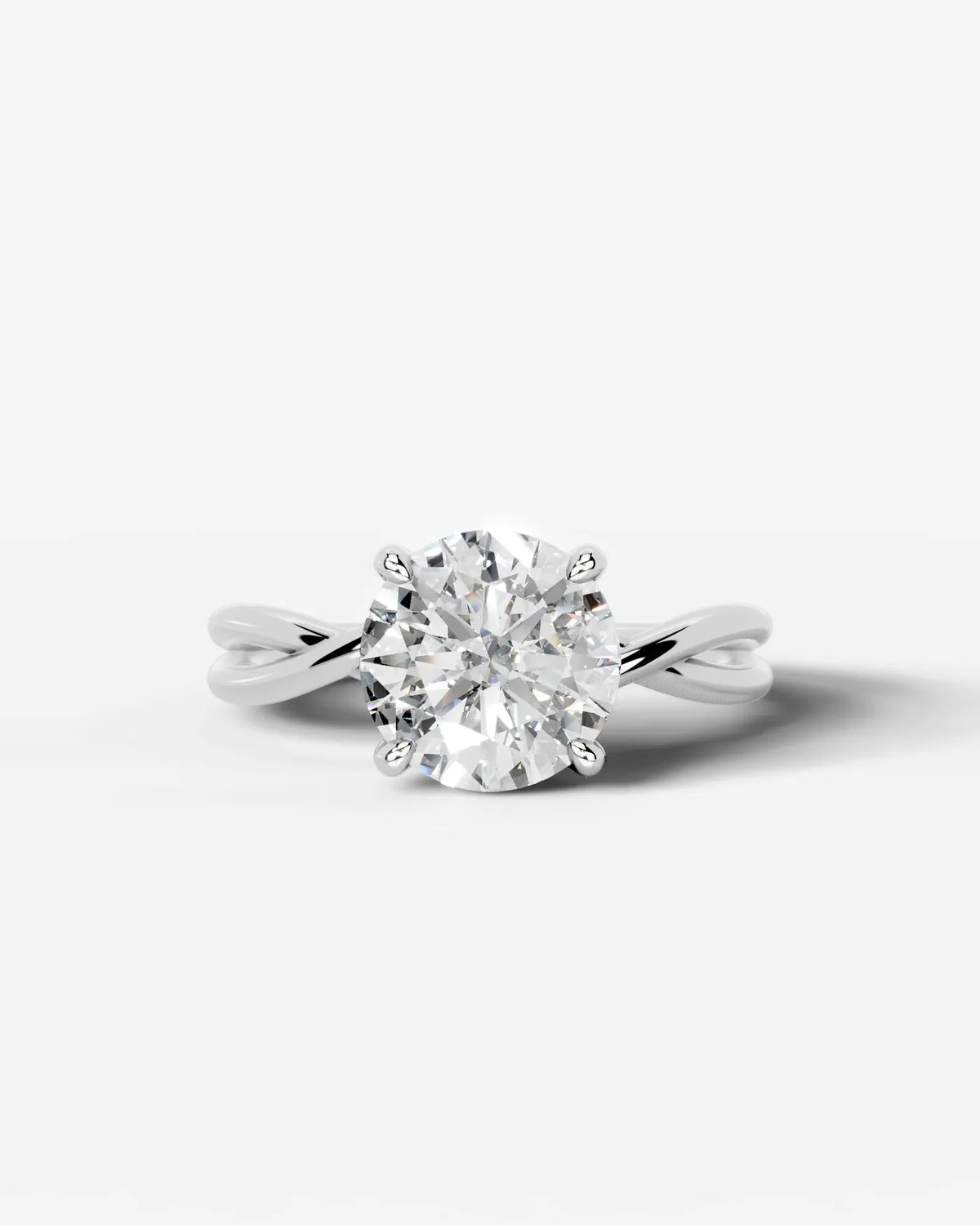 Round Lab Diamond Twist Band Ring