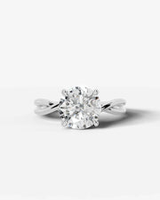 Round Lab Diamond Twist Band Ring