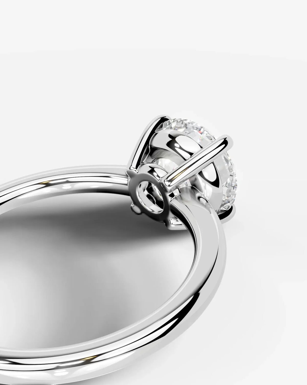 Round Four-Prong Solitaire Lab Diamond Ring