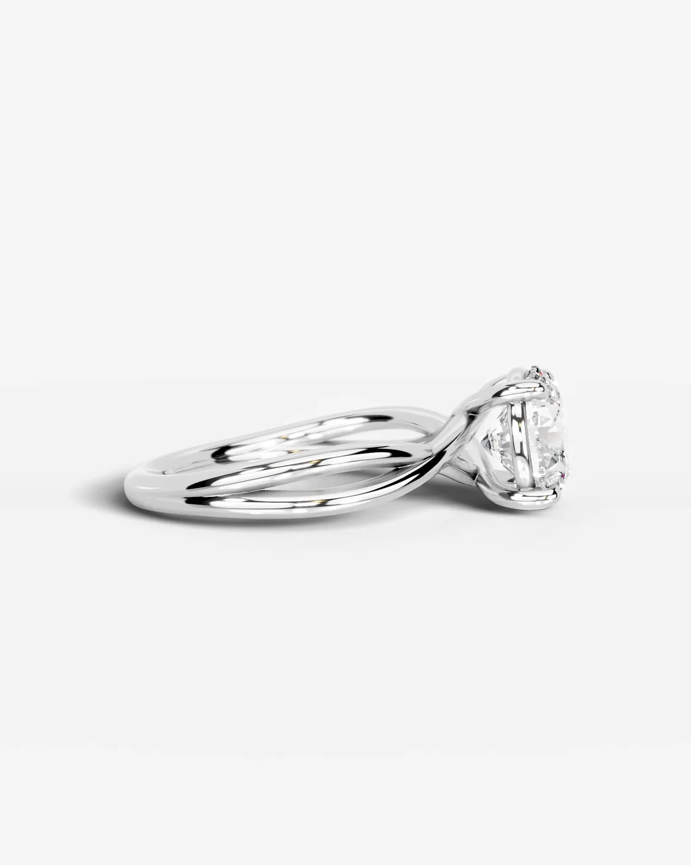 Round Lab Diamond Twist Band Ring