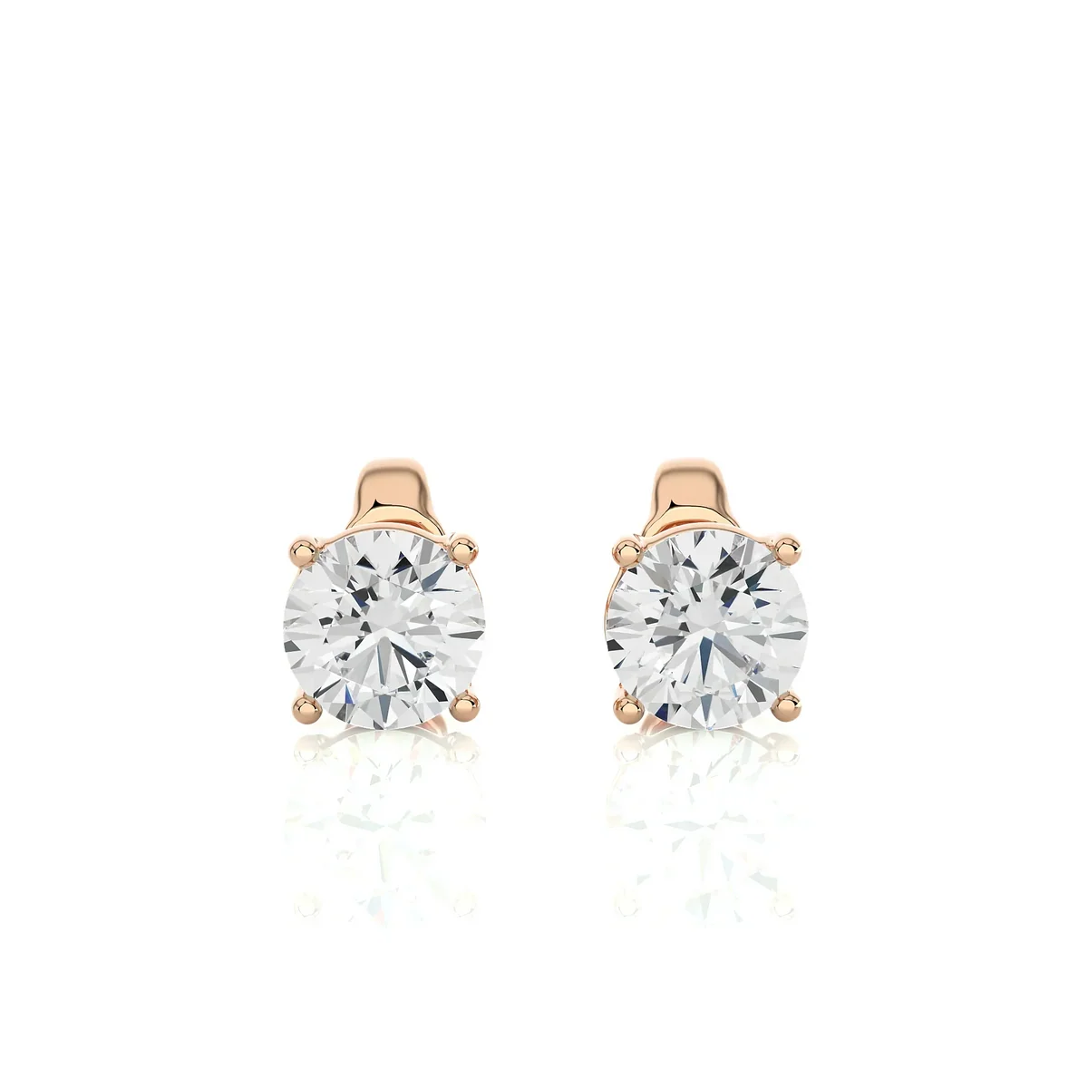 Round Lab Diamond Stud Earrings