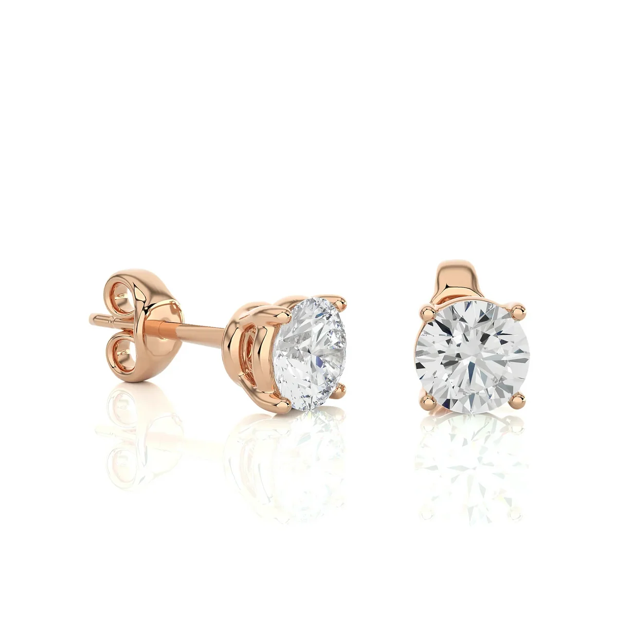 Round Lab Diamond Stud Earrings