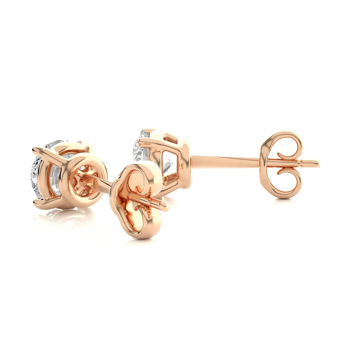 Round Lab Diamond Stud Earrings