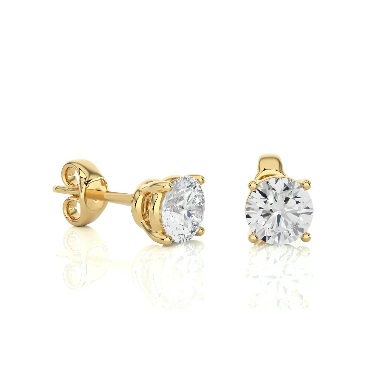 Round Lab Diamond Stud Earrings