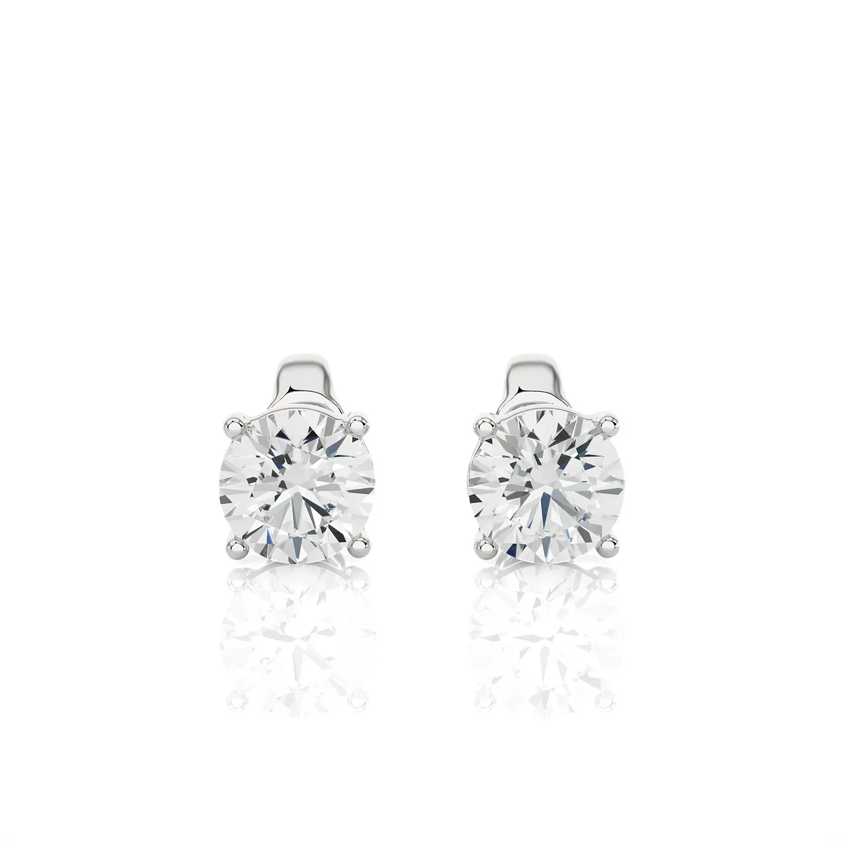 Round Lab Diamond Stud Earrings