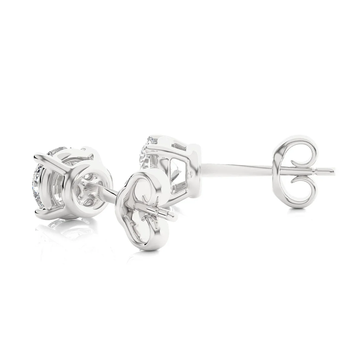 Round Lab Diamond Stud Earrings