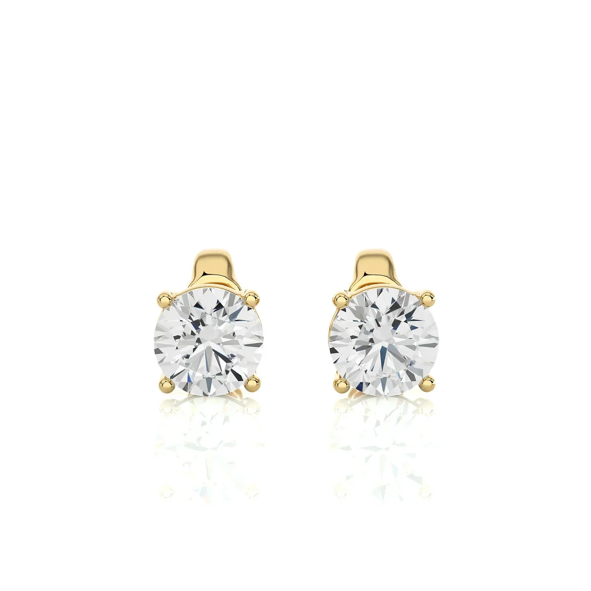 Round Lab Diamond Stud Earrings
