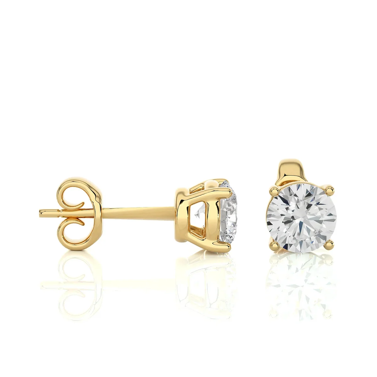 Round Lab Diamond Stud Earrings