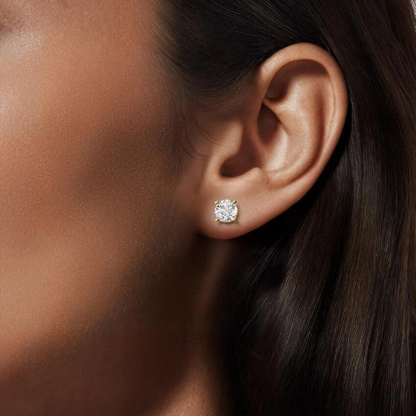 Round 4-Prong Lab-Grown Diamond Stud Earrings