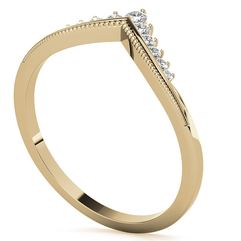 V-Shaped Contoured Stackable Wedding Band