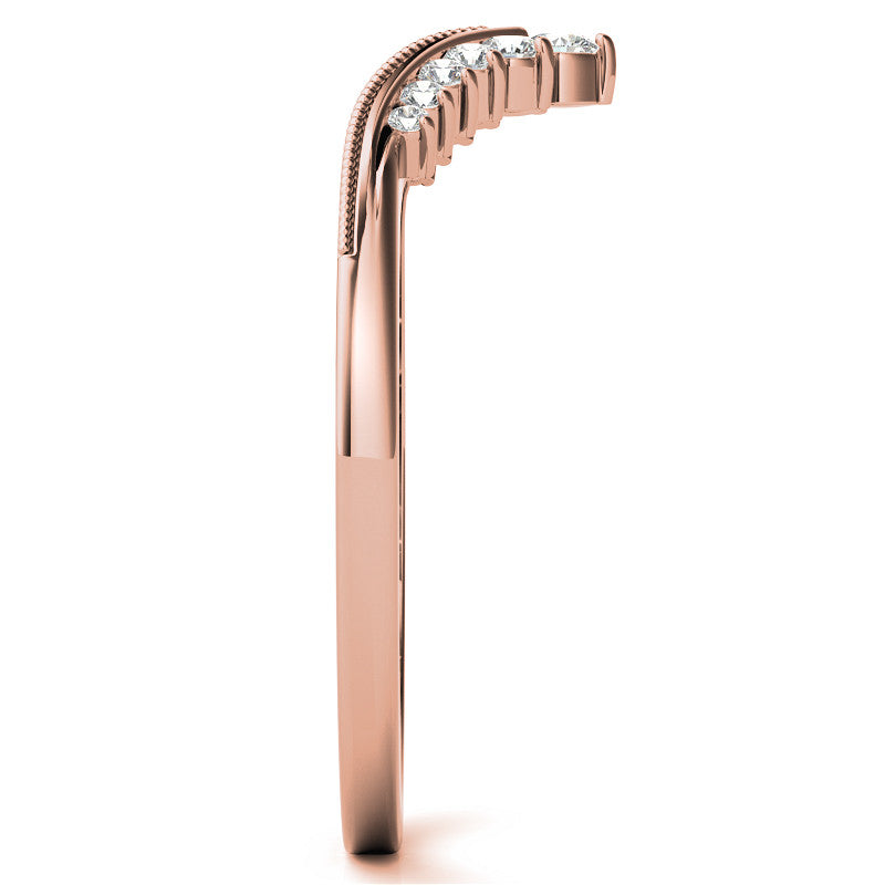 V-Shaped Contoured Stackable Wedding Band
